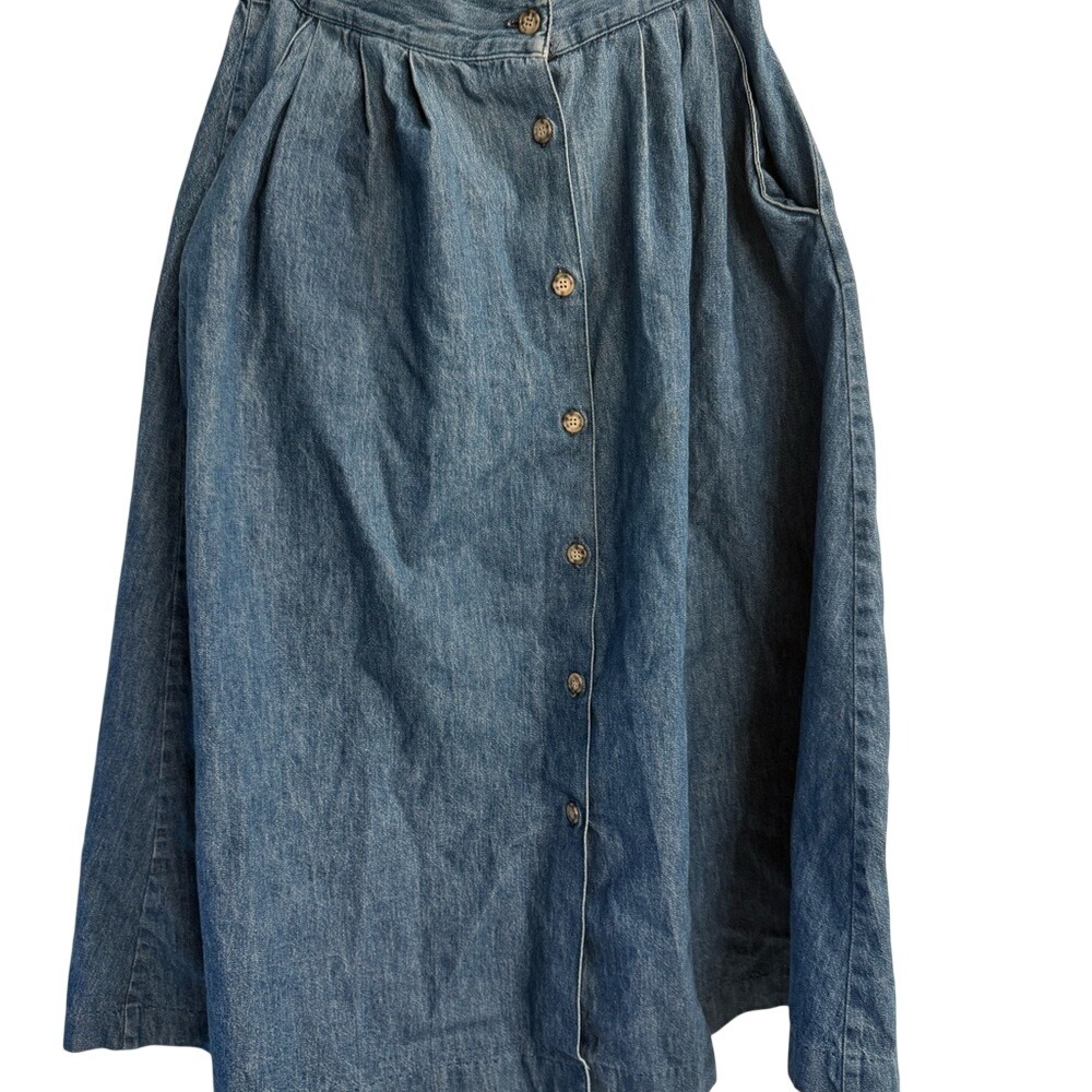 Vintage women's Blue jeans long skirt Manor house Made In USA Sz 10